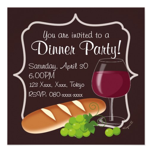 Dinner Party Invitations (front side)
