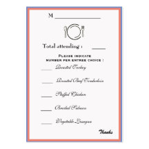 Dinner Selection Card Business Cards