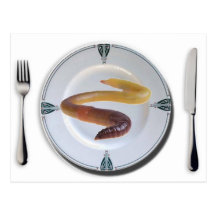 Dinner Worm Post Cards