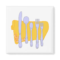 Dinnerware Cooking Design Template magnets