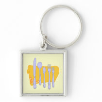 Dinnerware Cooking Design Template keychains