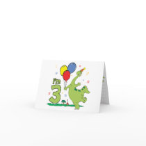 Dino 3rd Birthday Invitation cards
