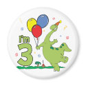 Dino 3rd Birthday magnets by Kewlkids Dino 3rd Birthday magnets