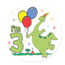 Dino 3rd Birthday stickers