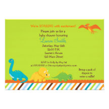 Dino Dinosaur Boys Baby Shower Invitation