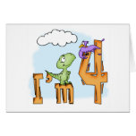 Dino Fun 4th Birthday Invitation Card