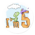 Dino Fun 5th Birthday sticker
