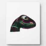 Dino Head Abstract Neon Photo Plaque