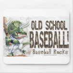 Dino Old School Baseball! Mousepad