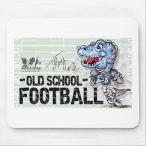 Dino Old School Football Mousepad by fantasyfootball Dino Old School Football Mousepad