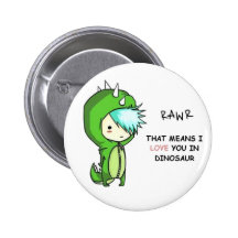 dino RAwr Pinback Button
