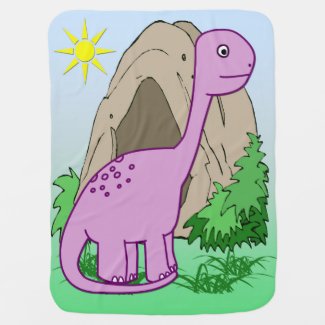 Dino the Dinosaur Cute Baby Blanket