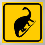 Dino Xing Sign Poster posters