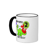 Dinosaur 2nd Birthday T-shirts and Gifts mugs