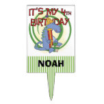 Dinosaur 4th Birthday Cake Topper