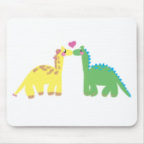 DINOsaur and a GIRAFFE Mousepad