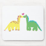 DINOsaur and a GIRAFFE Mousepad