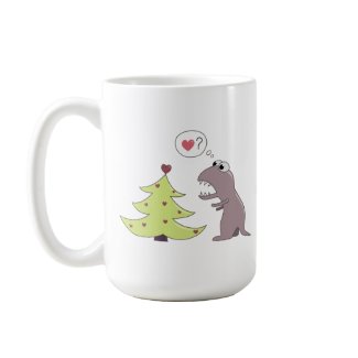 Dinosaur and Christmas Tree mug