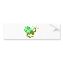 Dinosaur and globe bumper stickers
