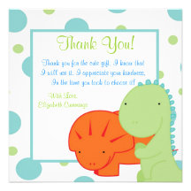 dinosaur baby shower invite cute fun thank you