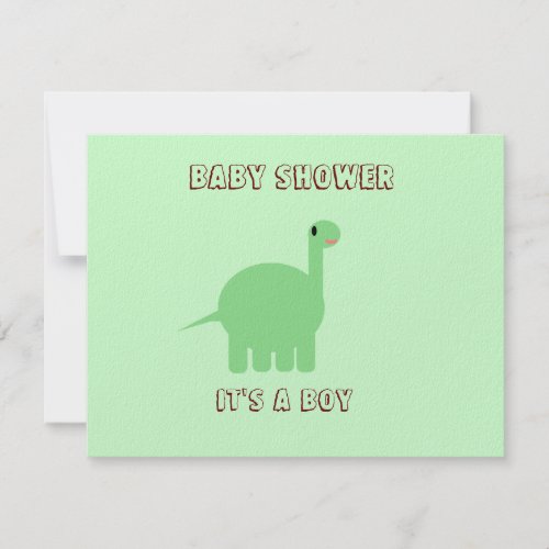 Dinosaur Baby shower its a boy Invitation