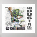 Dinosaur Ball Busta baseball posters
