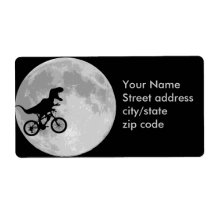 Dinosaur Bike & Moon Shipping Label
