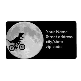 Dinosaur Bike & Moon Shipping Label