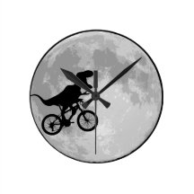 Dinosaur Bike & Moon Wall Clocks