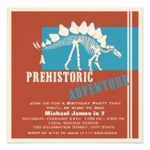 Dinosaur Birthday Adventure Party Personalized Invitation