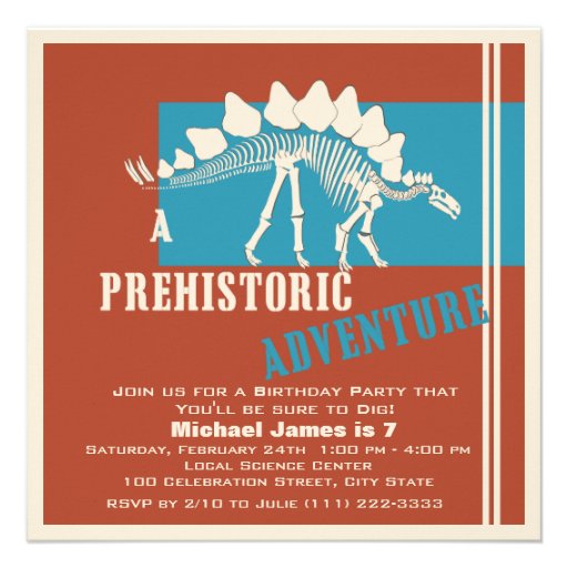 Dinosaur Birthday Adventure Party Personalized Invitation