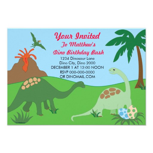 Dinosaur Birthday Bash Invite