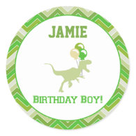 Dinosaur Birthday Cupcake Toppers/Stickers