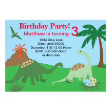 Dinosaur Birthday Invitation 5x7