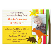 Dinosaur Birthday Invitation with Photo