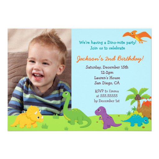 Dinosaur Birthday Party Invitaions Cards