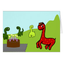 Dinosaur Birthday Party Invitation Greeting Card