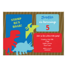 Dinosaur Birthday Party Invitations