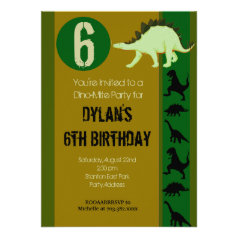 Dinosaur Birthday Party Invitations Earth Tones