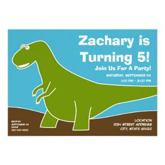 Dinosaur Birthday Party Theme Personalized Announcement