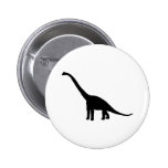 Dinosaur Brontosaurus Black and White Pinback Button