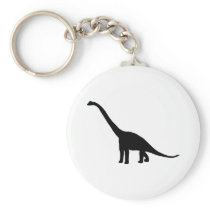 Dinosaur Brontosaurus Black and White Keychains