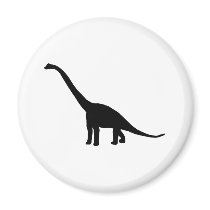 Dinosaur Brontosaurus Black and White Fridge Magnets