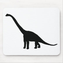 Dinosaur Brontosaurus Black and White Mouse Pad