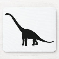 Dinosaur Brontosaurus Black and White Mouse Pad