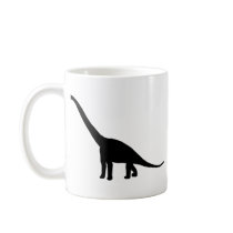 Dinosaur Brontosaurus Black and White Coffee Mug
