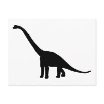 Dinosaur Brontosaurus Black and White Postcard