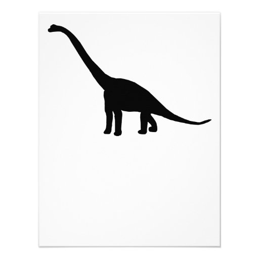 Dinosaur Brontosaurus Silhouette Custom Invitation