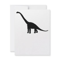 Dinosaur Brontosaurus Silhouette Custom Invitation