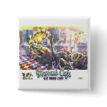 Dinosaur Cafe Pinback Buttons